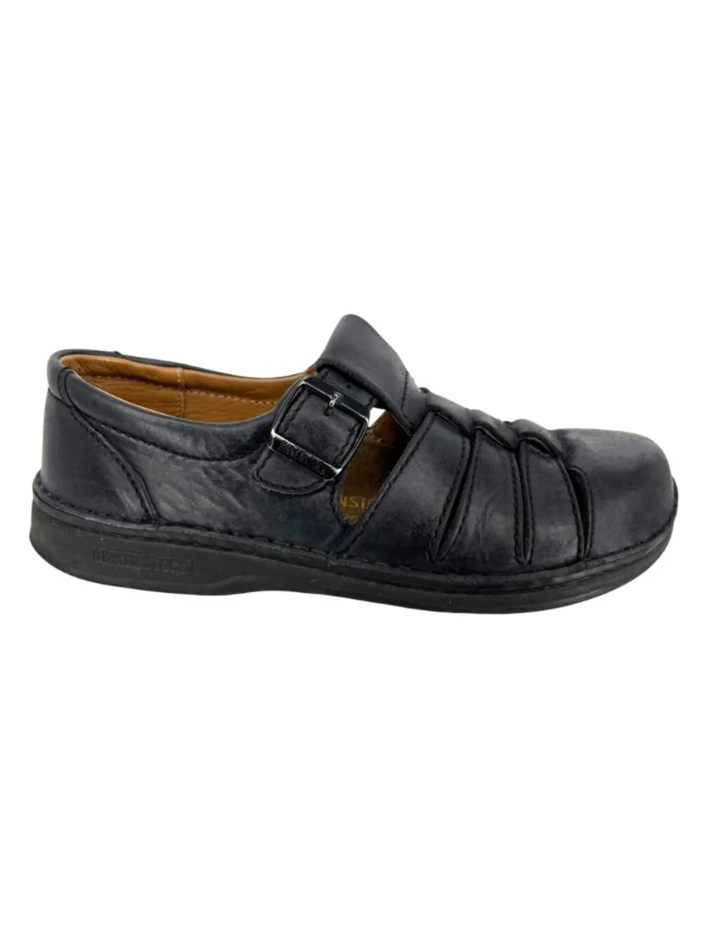Birkenstock Madeira Black Leather Fisherman Comfort Sandal Size 41 Unisex M8 L10